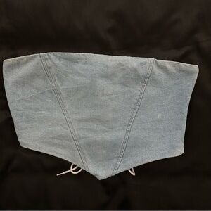 Light Blue Denim Corset Top